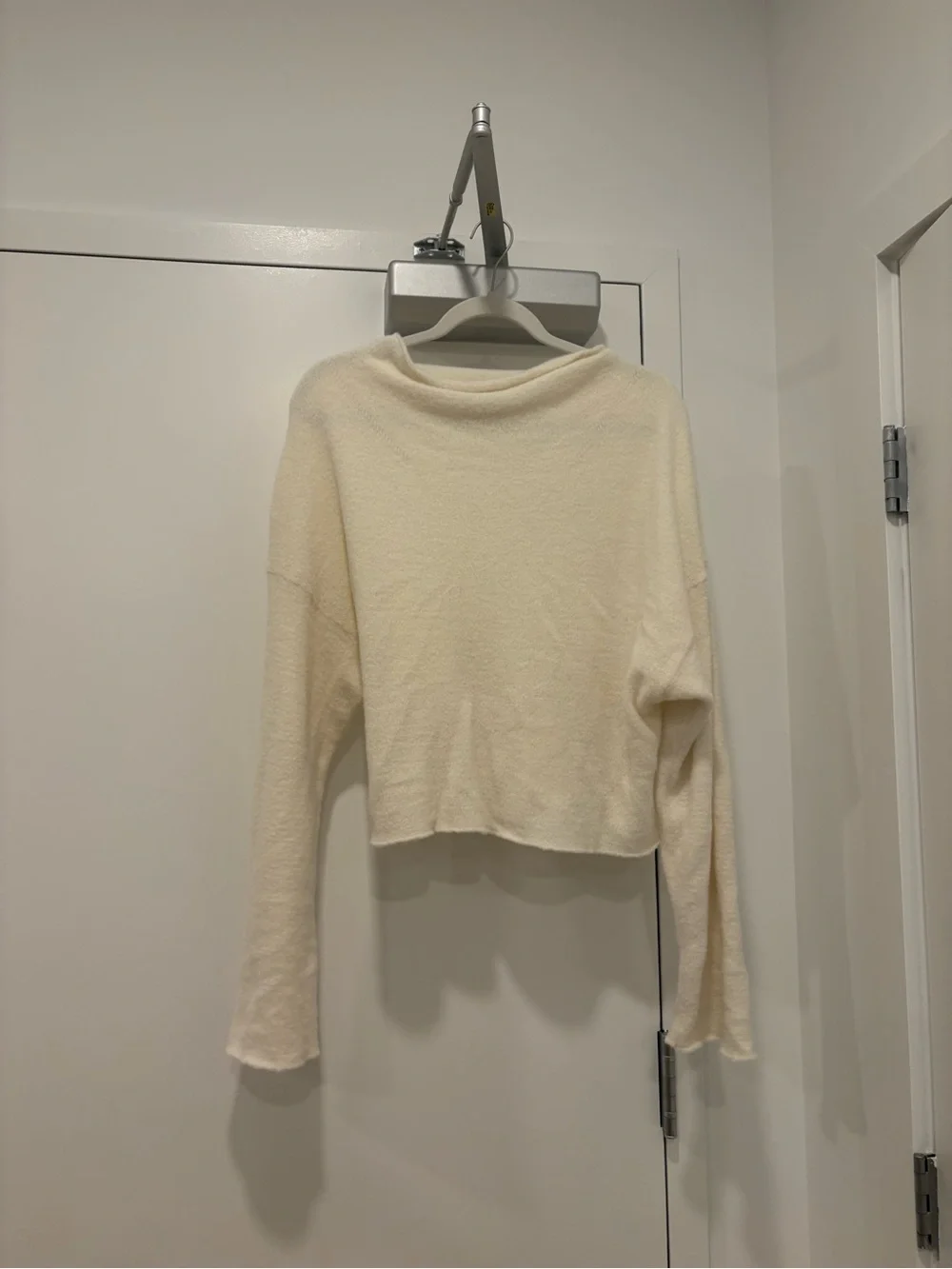 Free People Soft Cream Cropped Boatneck Sweater
